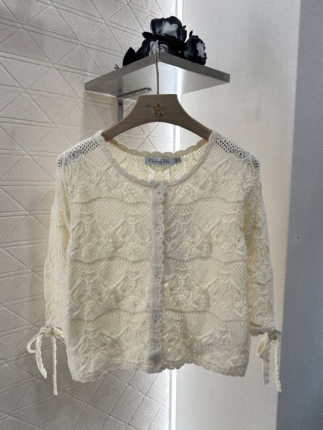 dio*2025 New Arrivals 3D Hand-Crocheted Cardigan Customized Yb Cotton Yarn, C