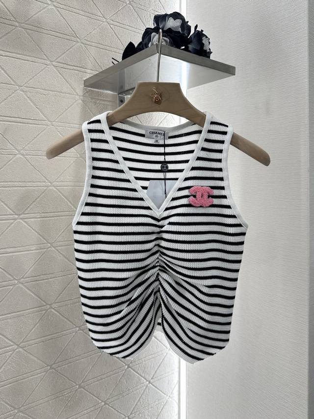 chane*2025 New Arrivals Striped Knitted Vest Customized Yb Wool Yarn Weaving