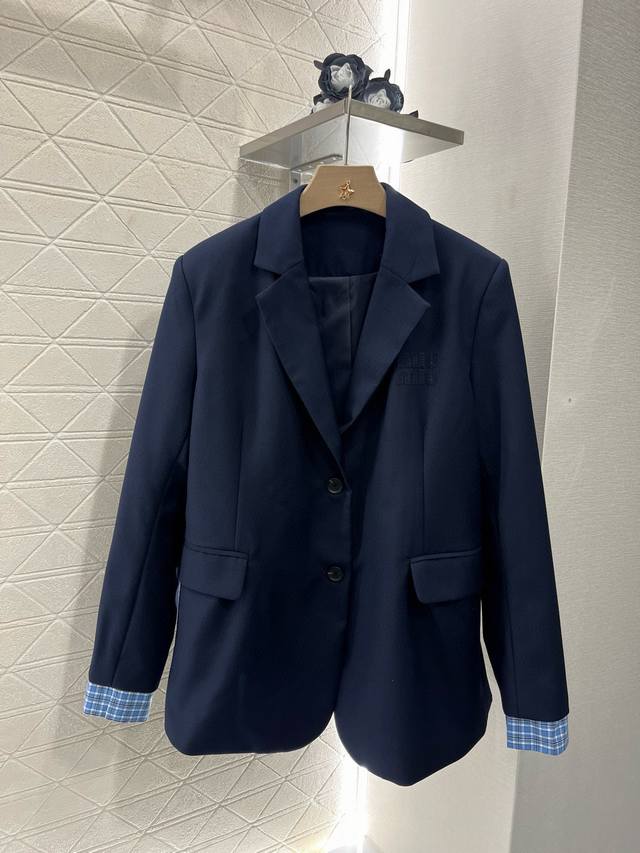 miumi*2025 New Arrivals Spliced Suit Jacket And Pleated Skirt Suit Customized