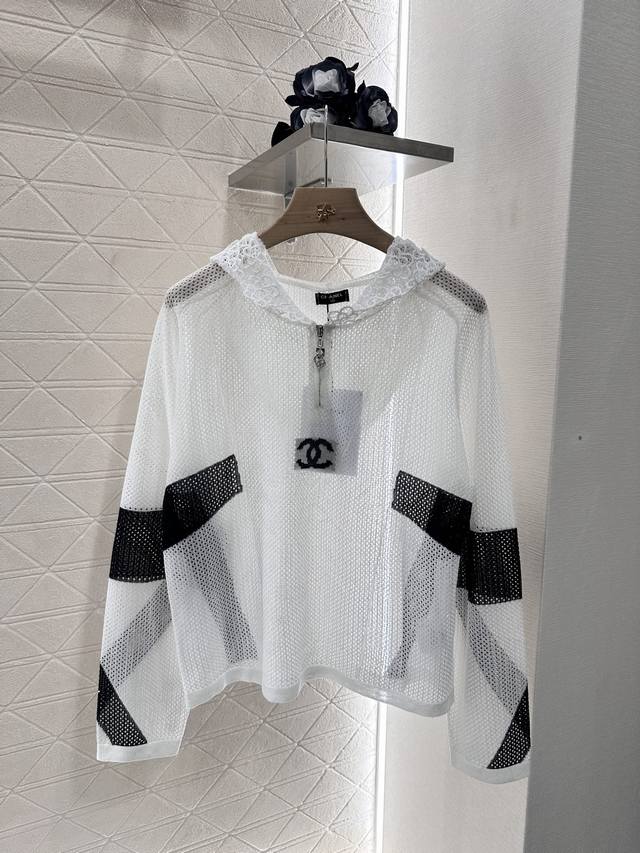chane*2025 New Arrivals Hollow Knitted Hooded Cardigan Customized Yb Imported