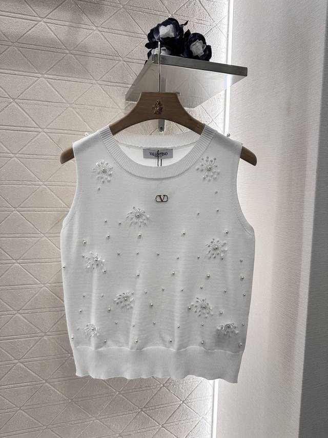 valentin*2025 New Arrivals Beaded Snowflake Knitted Vest Customized Yb Wool Y