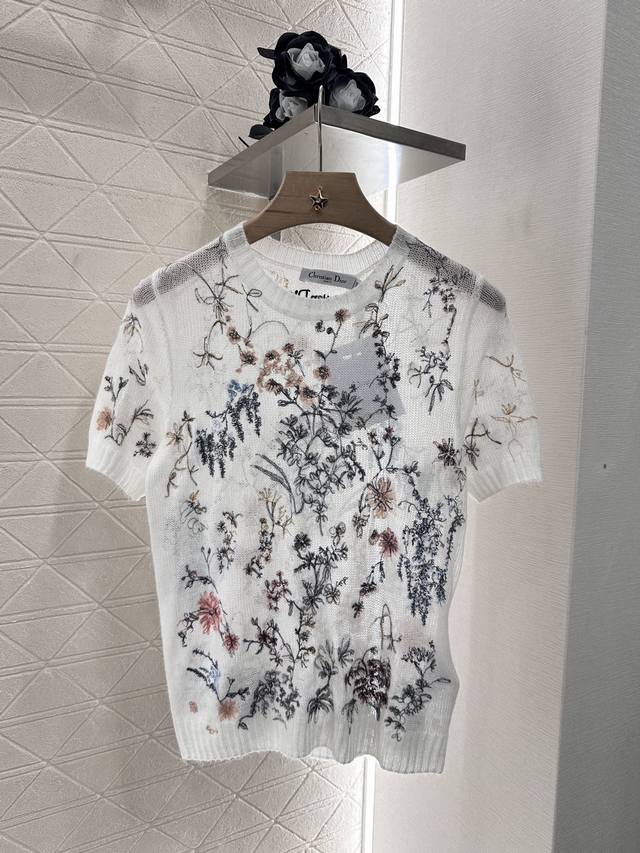 dio*2025 New Arrivals Heavy Embroidery Knitted Short Sleeves Customized Yb Im