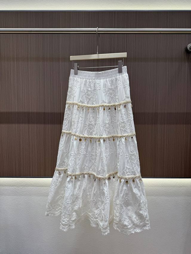 pss Summer Style Zhou Ye Same Style Shell Tassel Skirt Bohemian Tassel Skirt