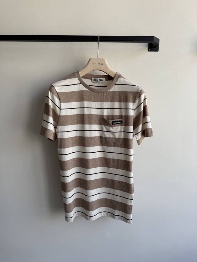 miumi*New Color Matching Retro Striped T-Shirt.