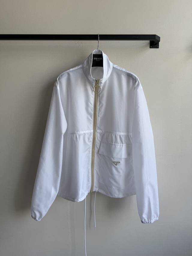 prad* 25Ss Spring And Summer New Capsule Series Recycled Nylon Zipper Jacket