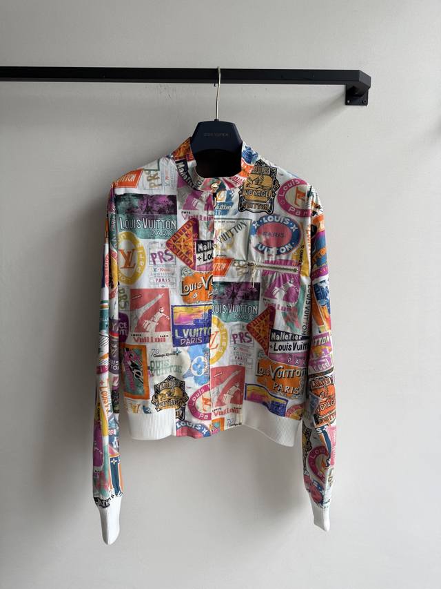louis Vuitto*2025 New Product Two-Sided Badge Printed Flight Jacket Original