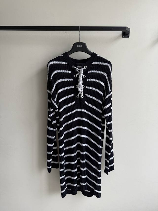 dio*2025 New Striped Knitwear Customized Yb Cotton Yarn Woven With Delicate T