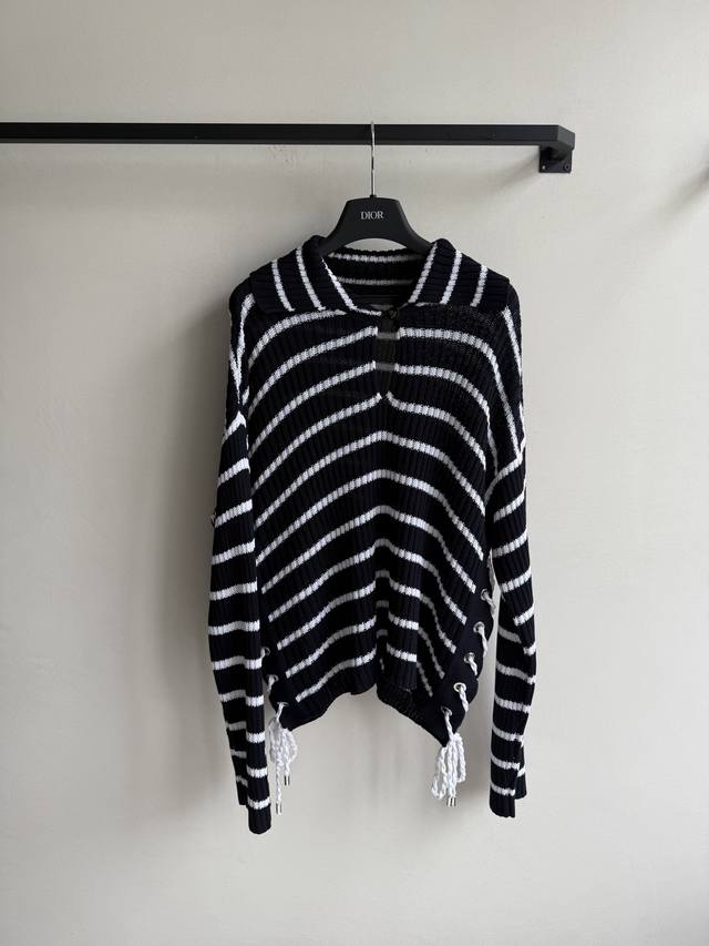 dio*2025 New Striped Knitwear Customized Yb Cotton Yarn Woven With Delicate T