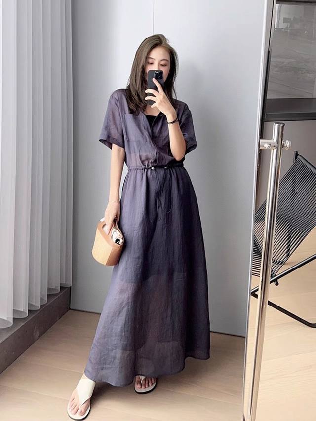 Hot Sale, Re-Order, Heavy Linen, European Goods, Neat And Casual, Drawstring Wai