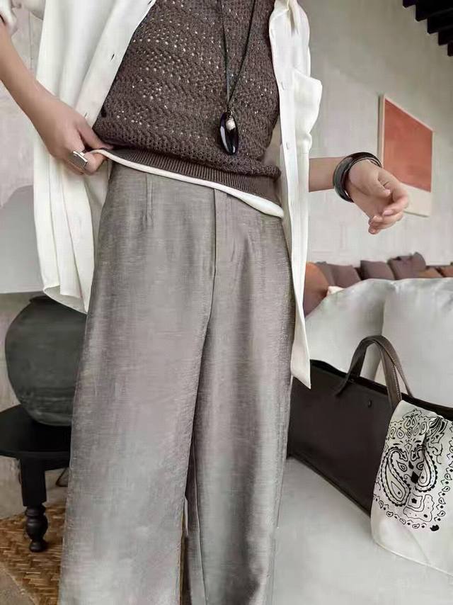 Tencel Linen Wide-Leg Pants Fabric Is Very Comfortable And Continues To Be Reple