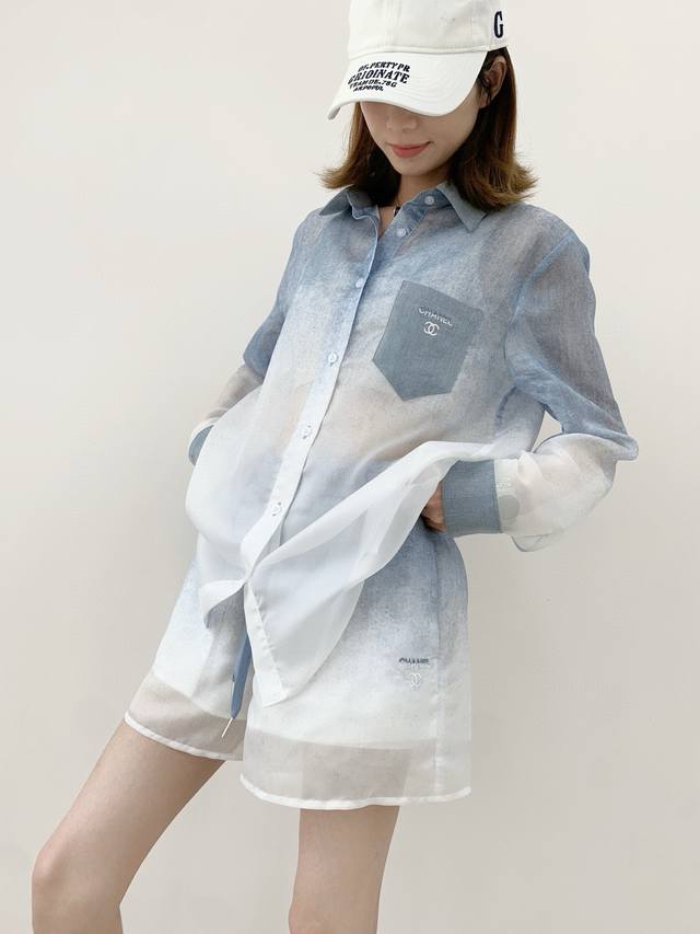 Sun Protection Suit Chane* Gradient Shirt Sun Protection Suit High-End Custom Ja