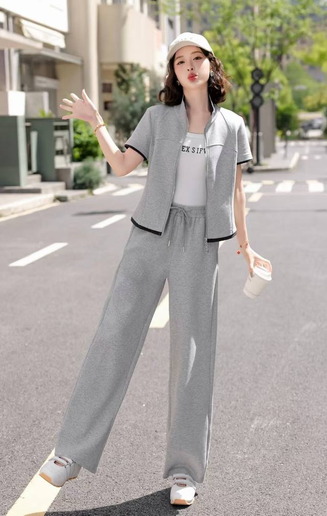 Summer Cardigan Sweater Trousers Suit Fabric Cotton Polyester. Spandex 88.53.60.