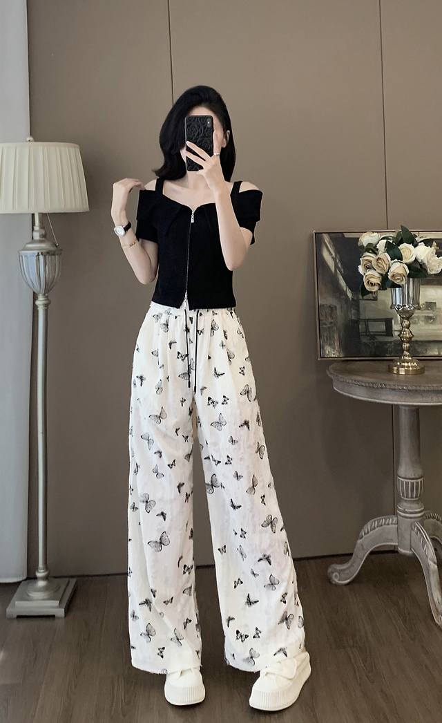 Summer Suspender T-Shirt Jacquard Trousers Suit Fabric Cotton Polyester. Spandex