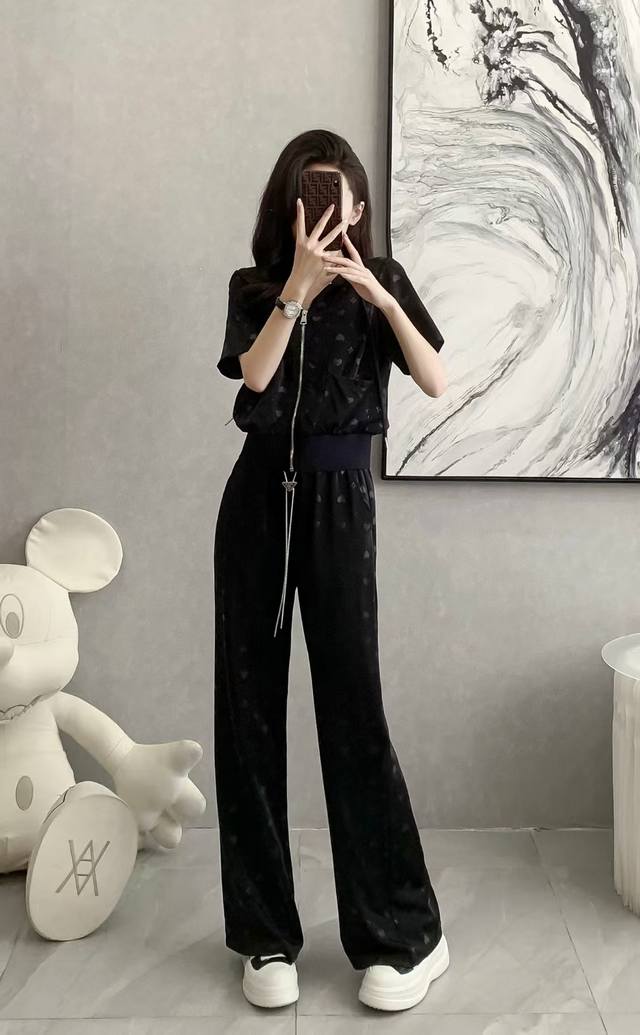 Summer Hooded Cardigan Trousers Set Fabric: Cotton. Polyester. Spandex 92.50.60.