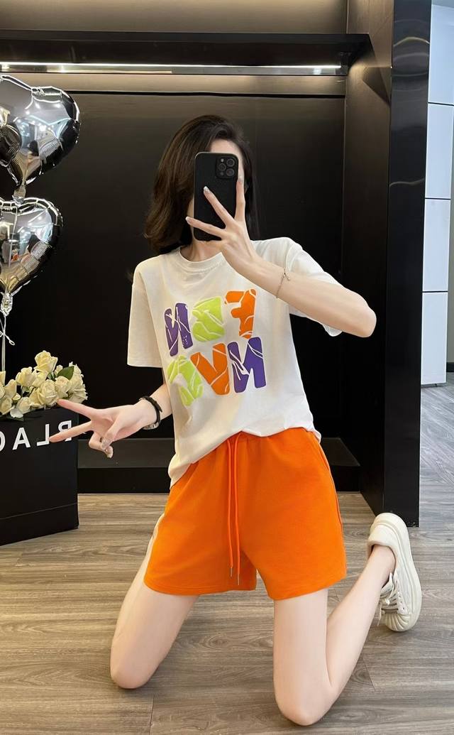 Summer Short-Sleeved T-Shirt Shorts Suit Fabric Cotton. Spandex. Polyester Fiber