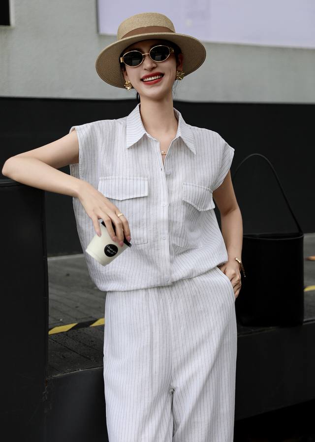 Heavy Plant Ferment Washed 100% Linen Fabric Heavy Work Stripe Stitching Exquisi