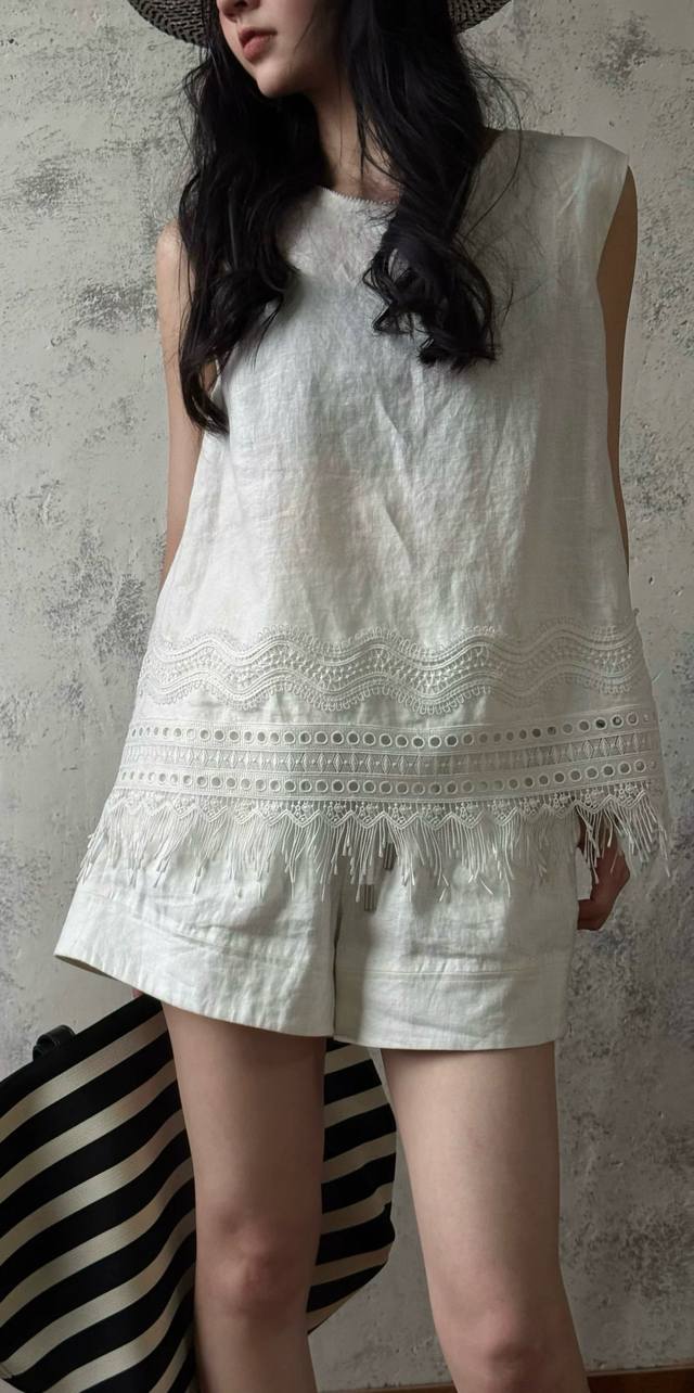 High Quality Heavy Duty 100% Linen Splicing Tassel Hem Suit New Style Back Split