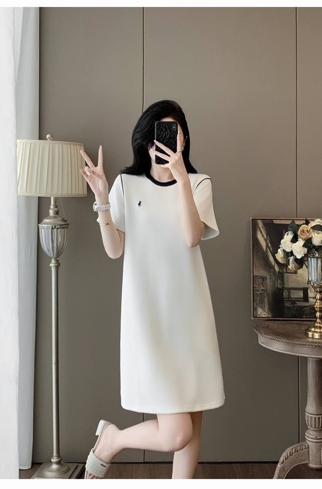 Summer French Large Size Loose Summer New Korean Style White Dress S-Xl