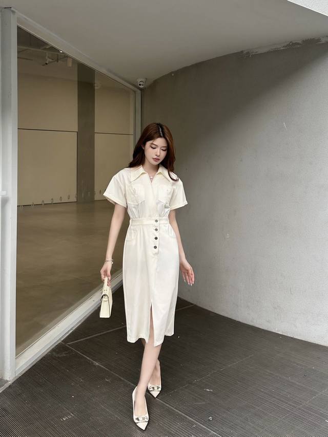 chanel* New Style Dress With Double Pockets, Waist-Hugging, Stylish, Simple A