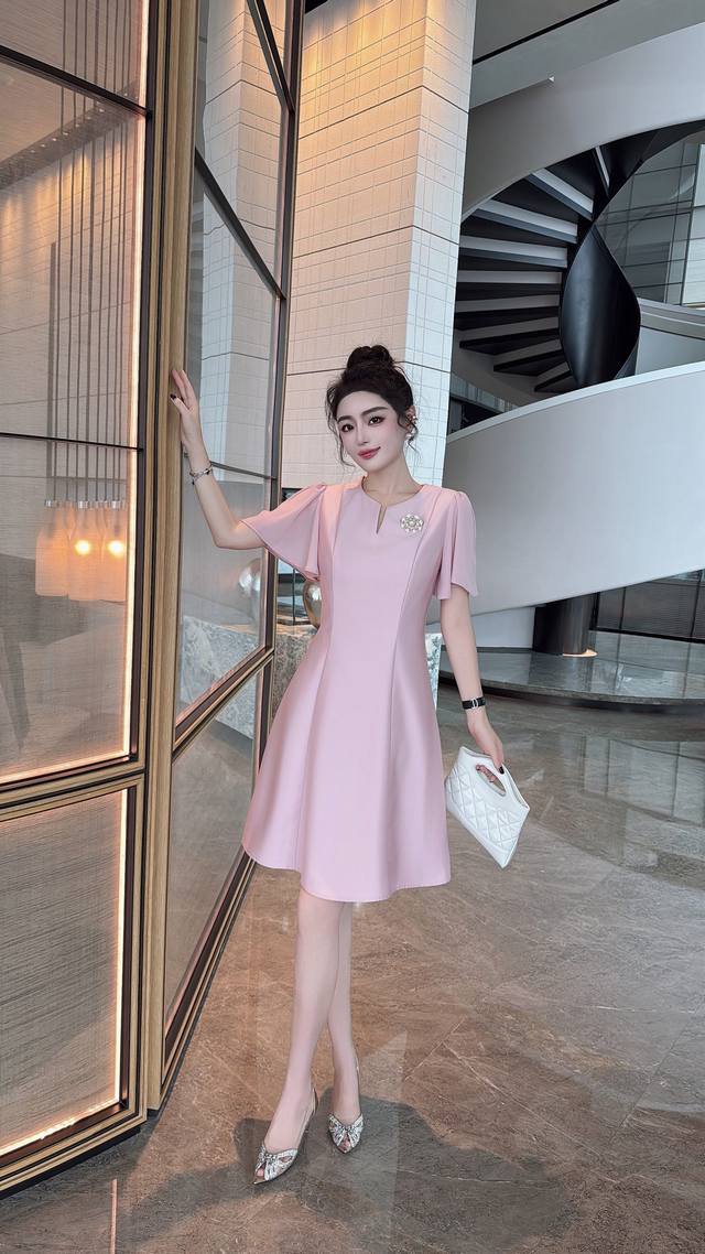 New Summer Thin Style New Temperament Silk Wool Dress Chiffon Sleeves Splicing W