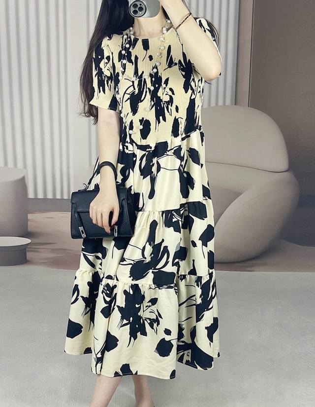 Sanyake Pleated Dress Female Summer Long Skirt With Tie Waist Loose Slim Round N