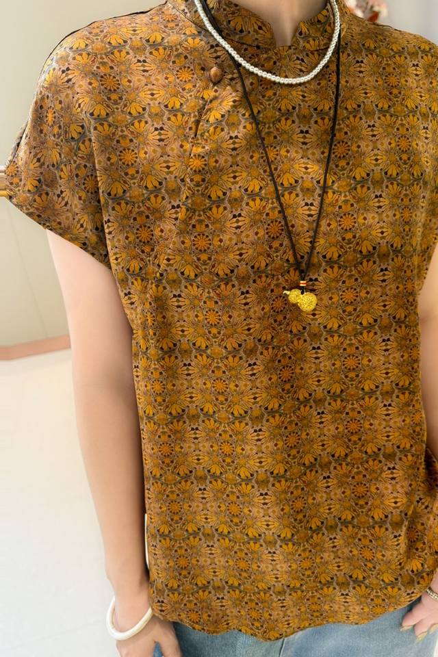 Hot Sale 100% Silk Xiangyun Yarn Printed Top