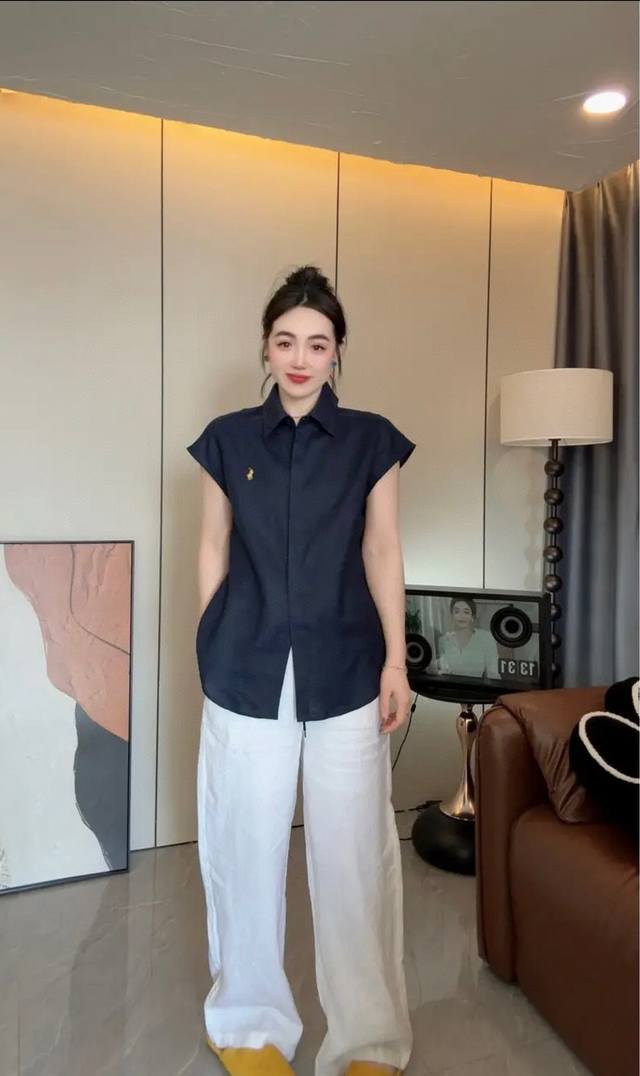 Super Running Volume Ralph * Lun Versatile Solid Color Loose High-Quality Linen