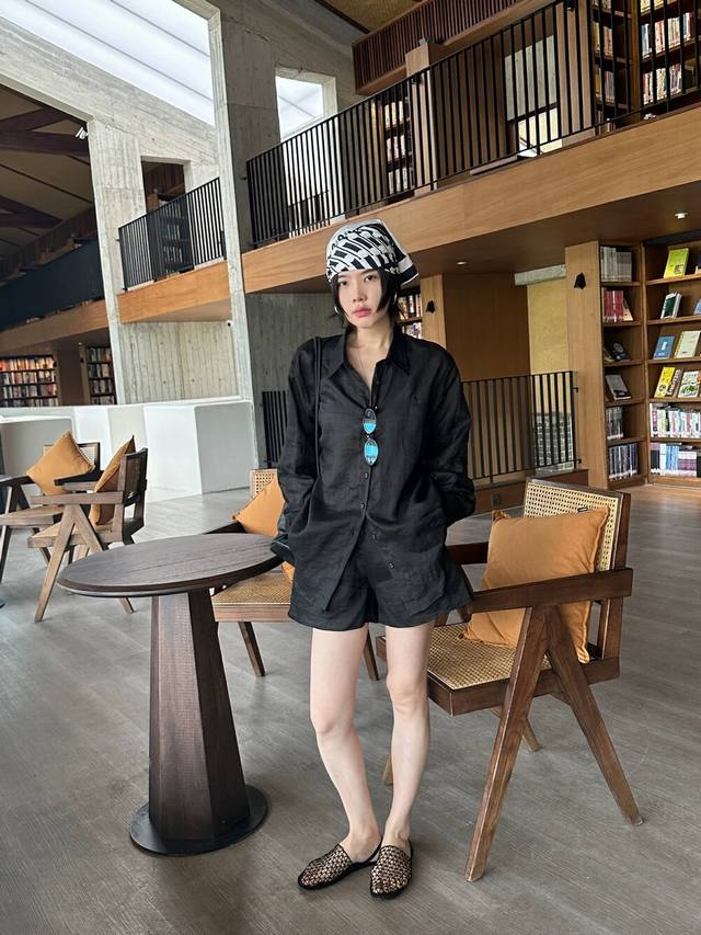 Timeless Classic Lazy Style Oxygen-Sense Casual Shirt Shorts Suit Slightly Dropp