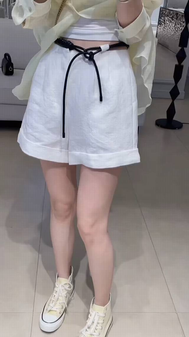 Highly Recommended Must-Have 100% Pure Linen Shorts Comfortable Leather Belt Cas