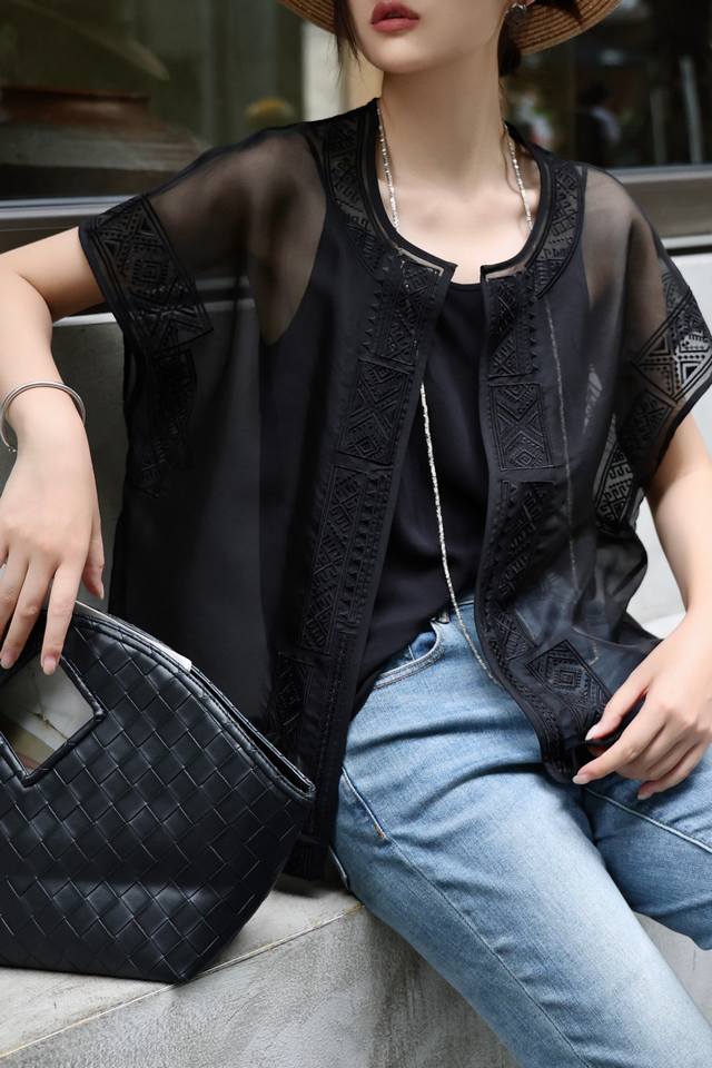 Hot New Arrival Silk Organza Outerwear Heavy Embroidery And Wide Version Fabric