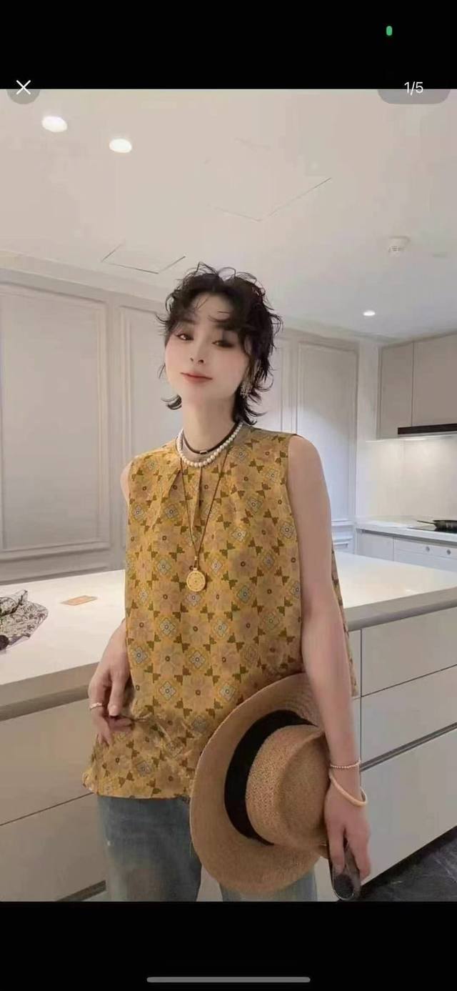 European Goods High-End Fashion Chinese Style Floral Pleated Collar Sleeveless P