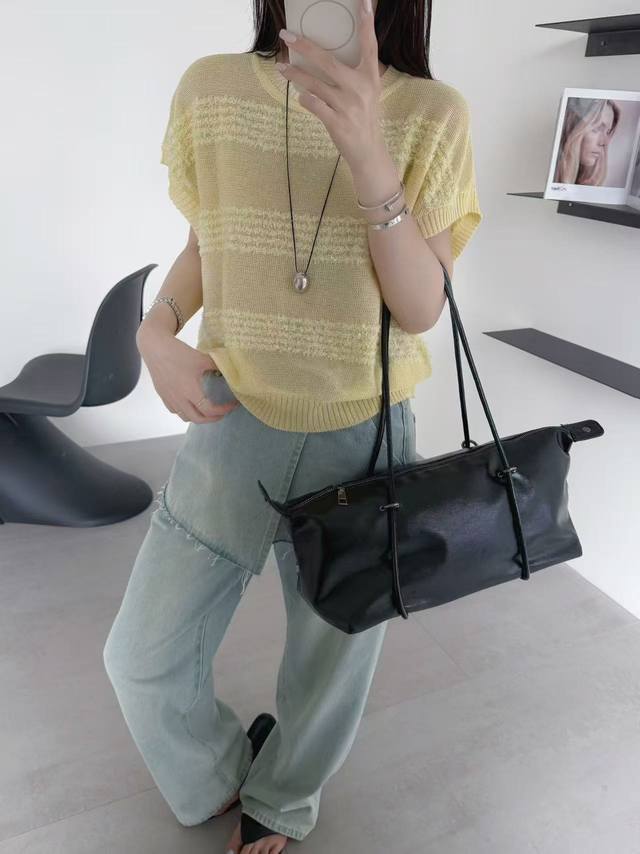 European Station New Round Neck Thin Soft Gentle Temperament Knitted Short-Sleev