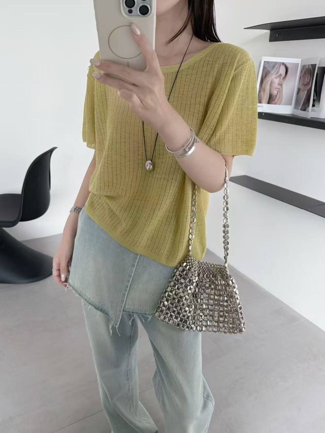 Korean Style Hollow Back Sweater Linen