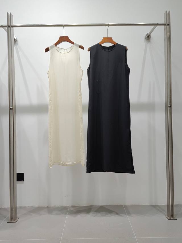 Acetate Dress Two Piece Set Black Smlxl