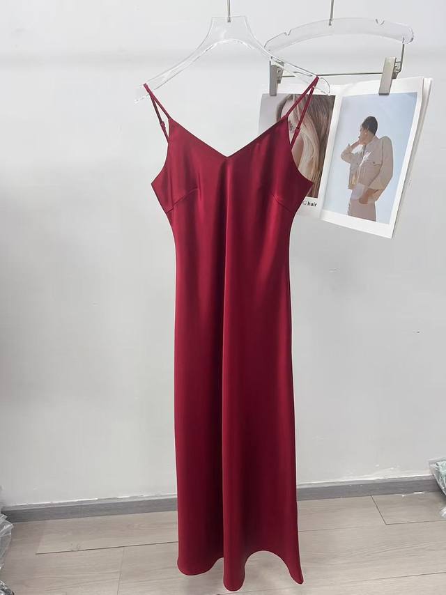 Hot Sale 100% Acetate Bias-Cut Suspender Dress, Slimming And Elegant, Versatile