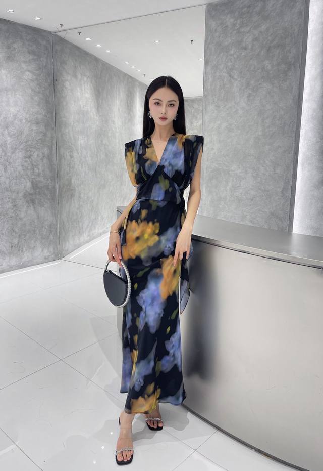 Luxurious Flower-Dyed Fishtail Silk Skirt Fashion Artwork 53% Silk Fabric Feels