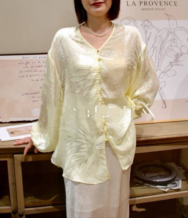 Hot New 100% Silk Cut Flower Top Air Conditioning Sun Protection Clothing Must-H