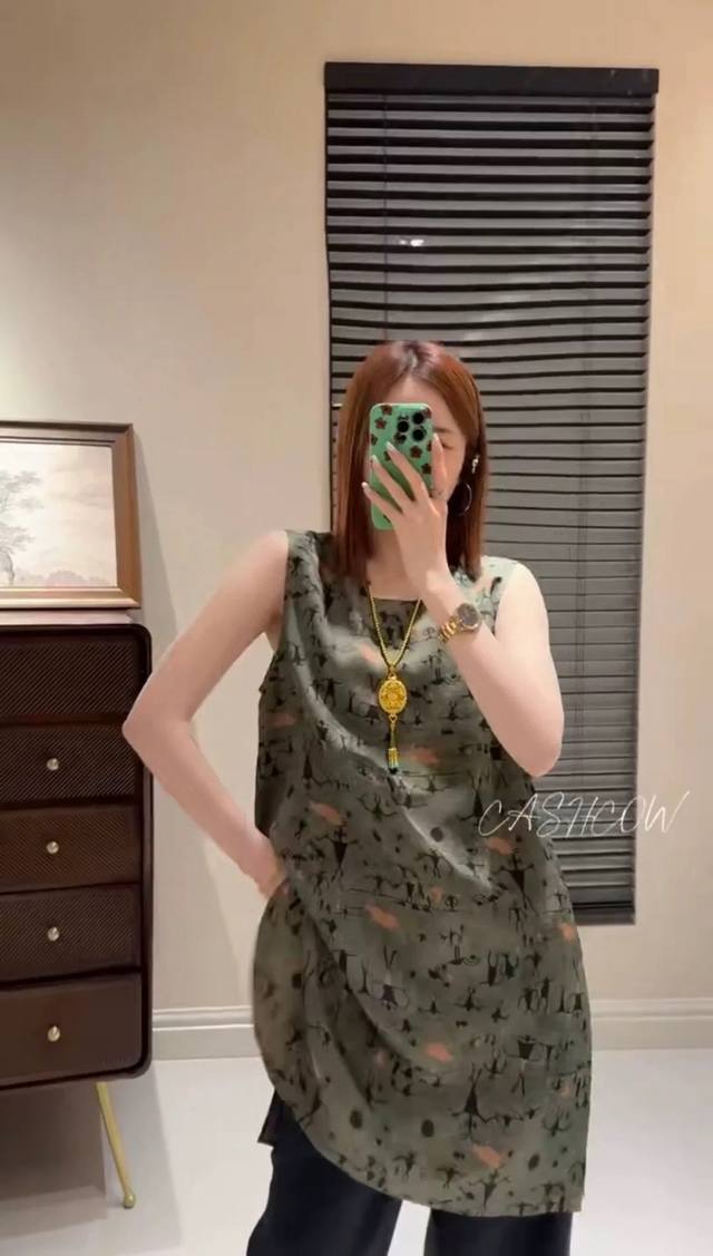 Shipping Small Figure Printed Silk Floral Long Vest Picture Color Code S-Xxl