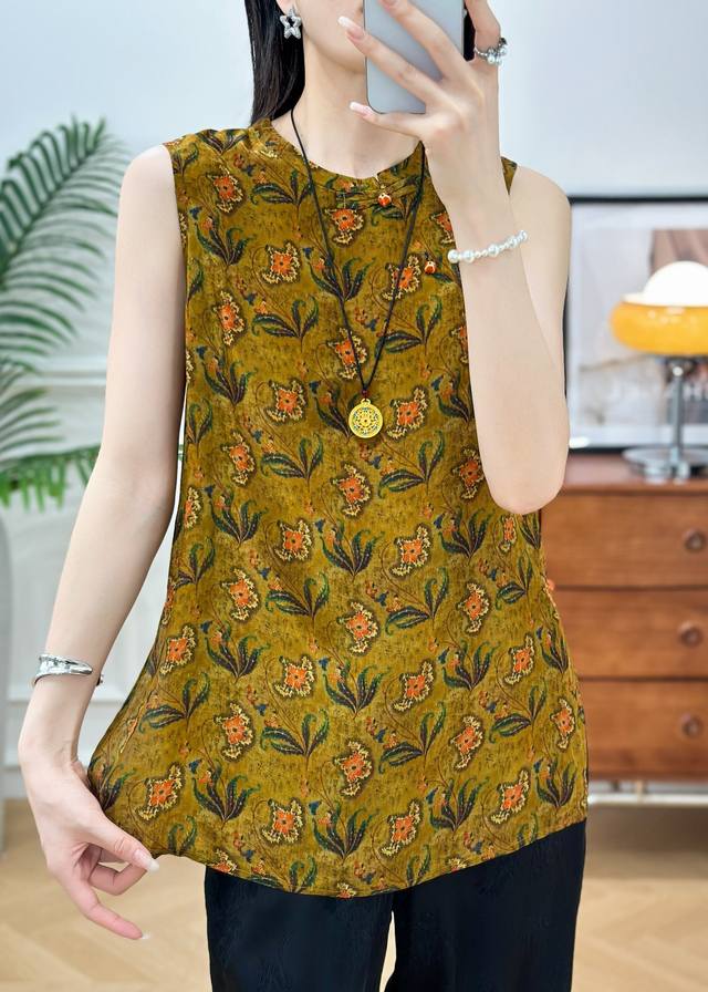 Rayon Silk Shawl Chinese Style Printed Top Size: 5 Sizes S Xxl Color Orange Cham