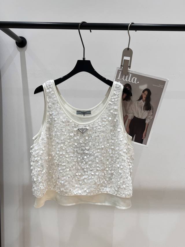 prad* 2025 Summer New Sequined Vest Super Textured Piece Of Ready-To-Wear Lux