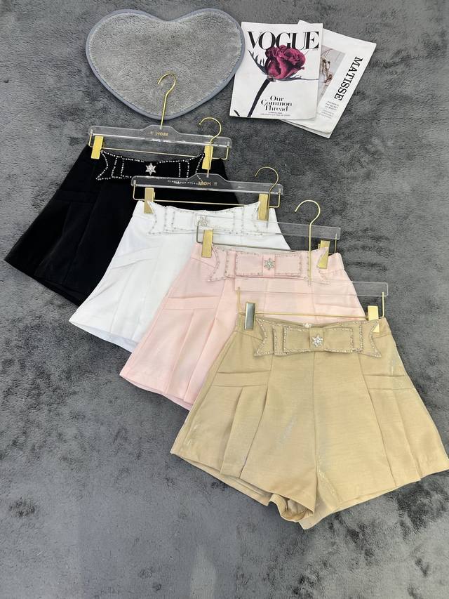 New Arrival Design Heavy Bow Shorts Black, White, Pink And Yellow Sml