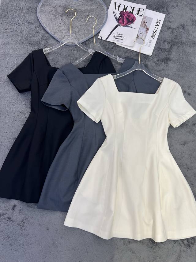 New Arrival Design Short-Sleeved Open Back Bow Dress Black Gray Beige Smlxl