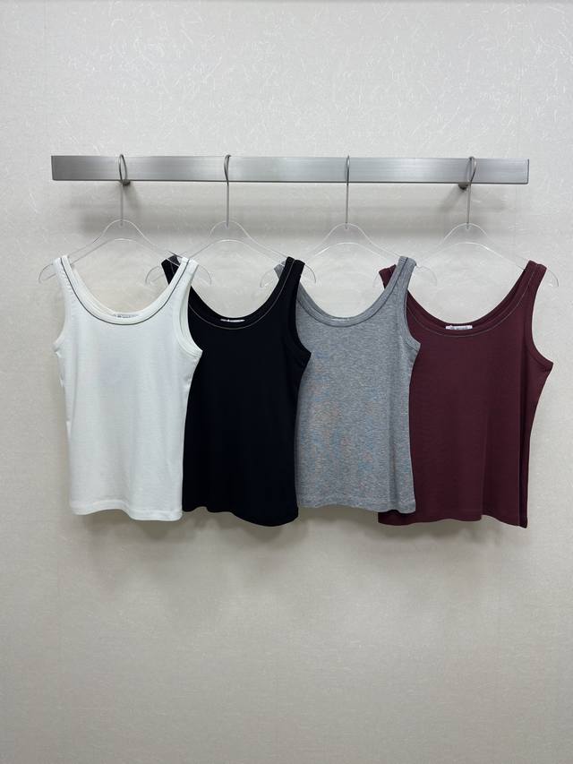 25Ss Bc Cotton Vest New Spring And Summer Classic Chain Design Pure Color All