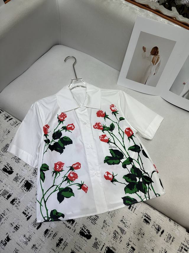 loewe * 25Ss New Shirt Pattern Printing Decoration Fashion All-Match Single C