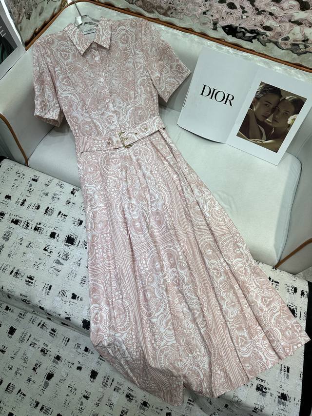 dior* 2025 New Dress Printed Fabric Light Luxury Feeling With Original Fabric