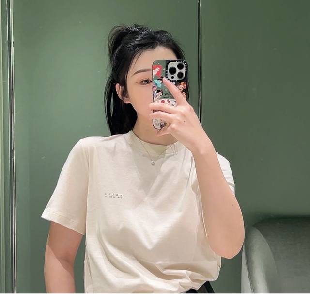 prad*2025 New Round Neck Letter Customized Yb Original Cotton Material Breath
