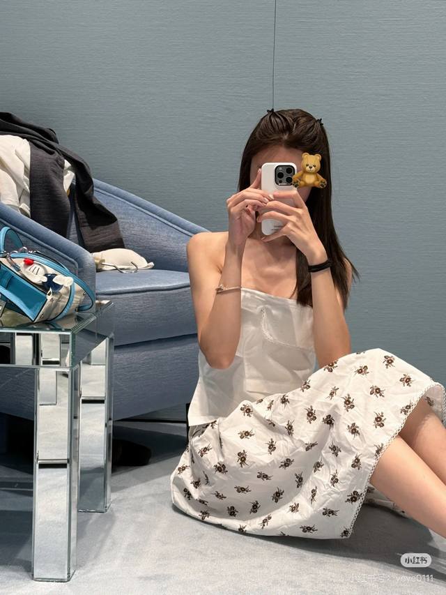 Skirt Miumi* 25Ss New Spring And Summer Intellectual Lace Printed Skirt Original