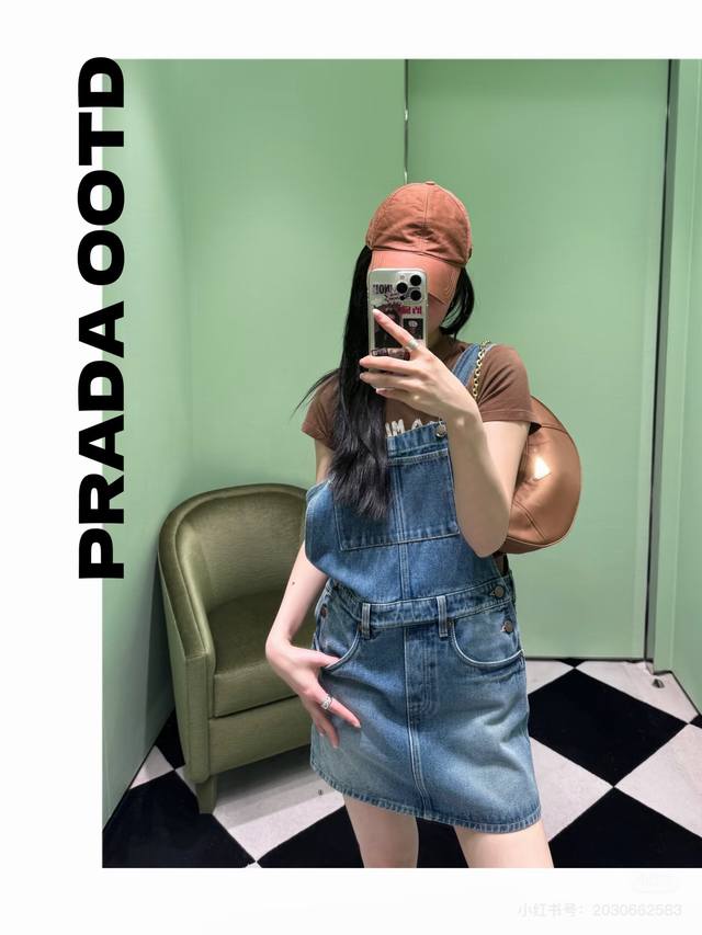 pr*Da 25Ss Spring And Summer New Denim Mini Overalls | Exclusive Yb Developme