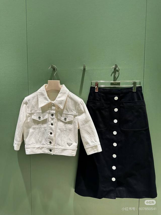 prad*2025 New Arrival Lapel Short Denim Jacket Customized Yb Twill Cotton Den