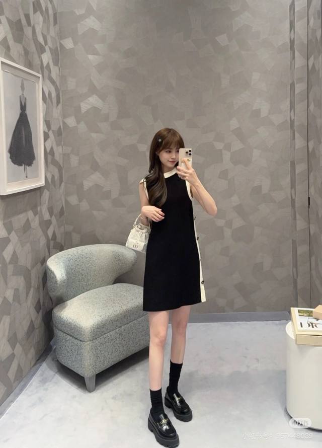 dio*25 New Arrival, Ladylike Temperament, Knitted Round Neck Vest Dress, Cont